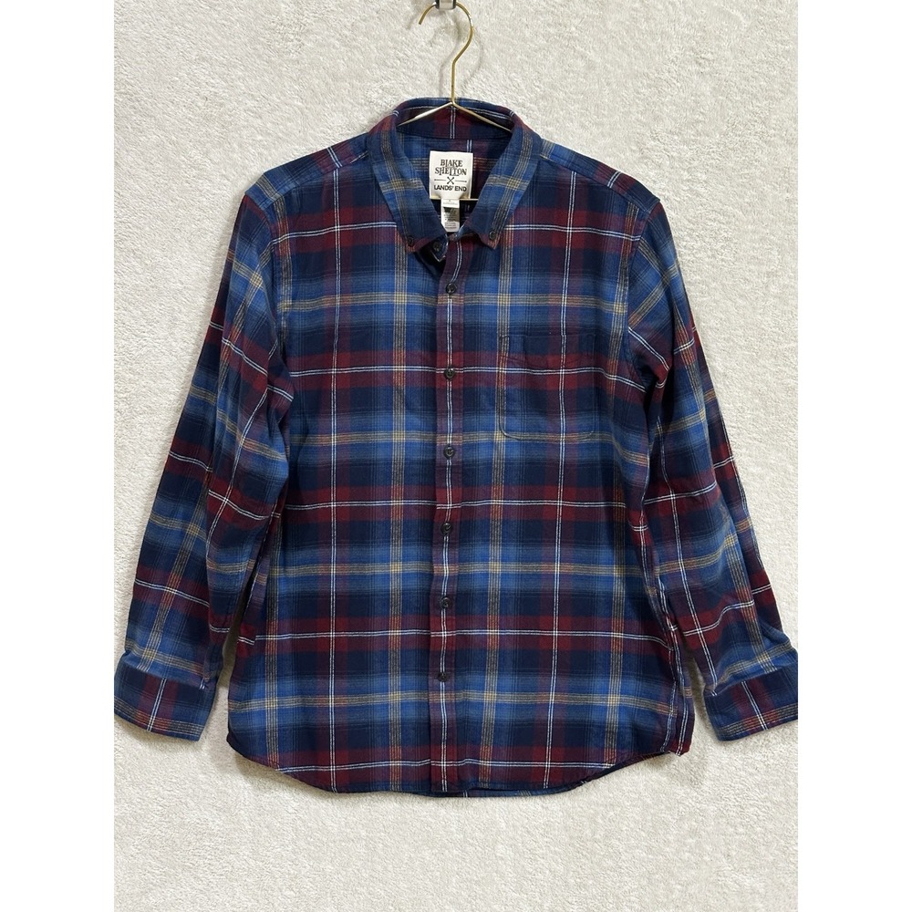 Lands End Blake Shelton Flannel Shirt Mens Large (42-44) Plaid Oeko-Tex Warm